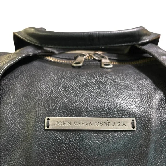 John Varvatos Dark Leather Duffel Bag - Picture 2 of 15